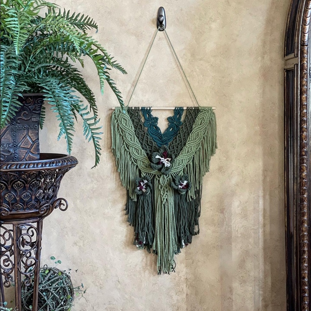 Handmade Macrame Crochet Wall Hanging Backdrop Art